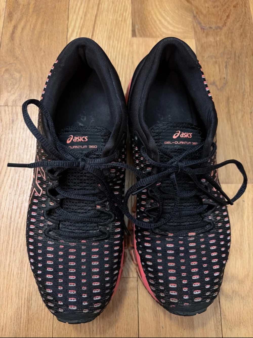 Asics women Gel Quantum 360 Shift running shoes black and flash coral